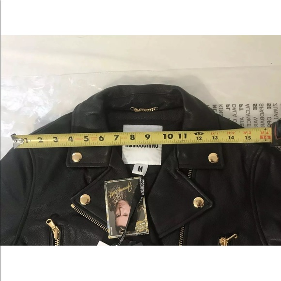 Moschino H&M Black short leather jacket Medium - Picture 5 of 7